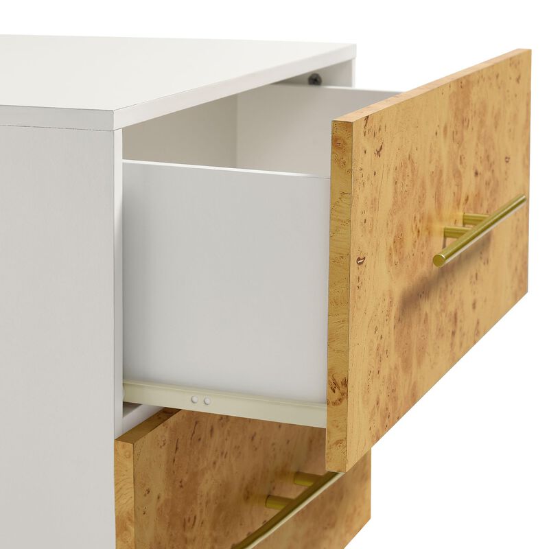 Modway ABEL 2 Drawer Nightstand in White Bleached Burl image number 8