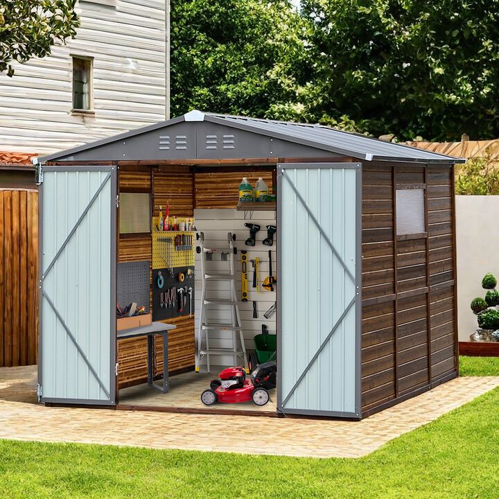 Mondawe 8x8FT Outdoor Cedarwood Storage Shed,Weather Resistance Drainage And Ventilation Tool Shed
