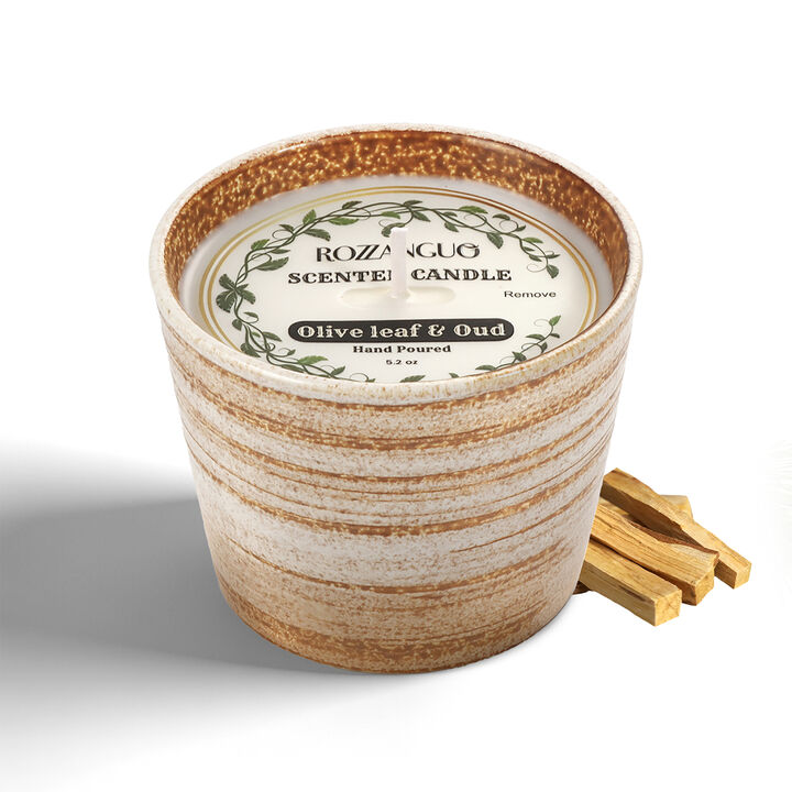 Soy and Coconut Wax Blend Single Wick Hand Poured  Ceramic Jar Candle