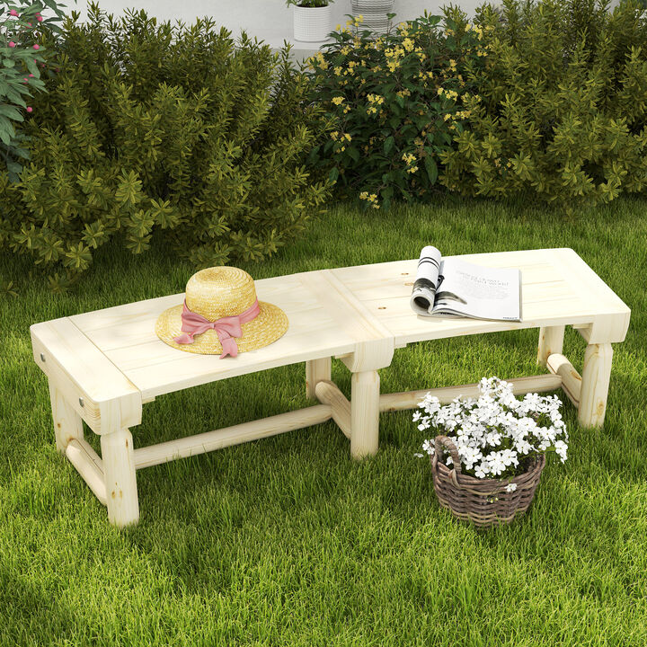 Hivvago Semicircular Wooden Garden Bench for Outdoor Spaces