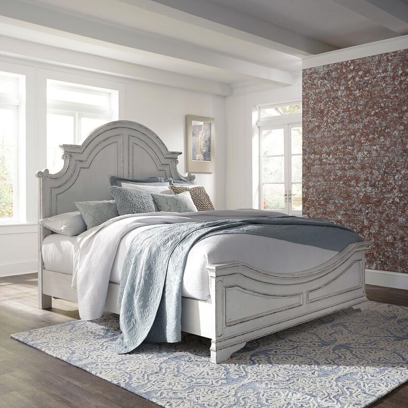 Liberty Furniture Magnolia Manor Queen Panel Bed in Antique White image number 6