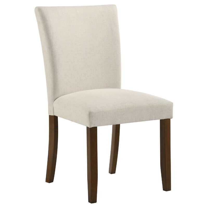 Cana Dining Side Chair Set of 2, Beige Upholstered Parsons Style, Hardwood Frame image number 2