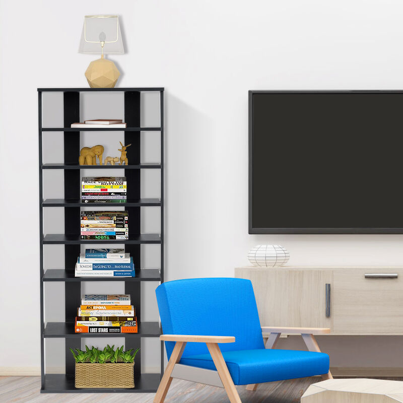 7-Tier Dual Shoe Rack Free Standing Shelves Storage Shelves Concise