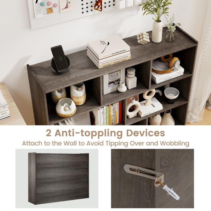 Hivvago 3-Tier Open Bookcase 8-Cube Floor Standing Storage Shelves