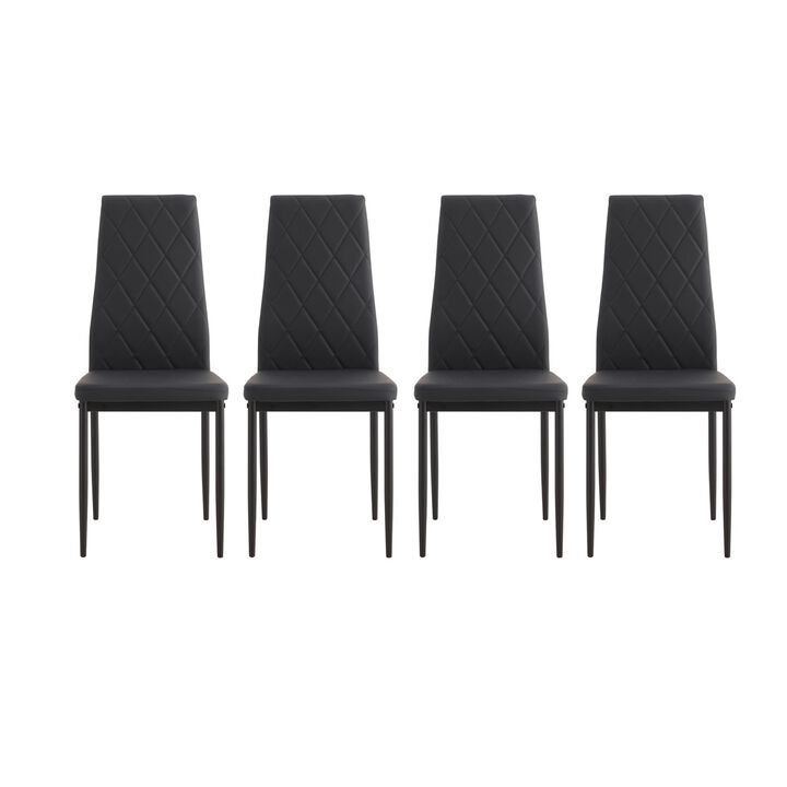 Hivvago 4 pcs Simple Modern Kitchen Dining Chairs with High Density Sponge and Metal Legs