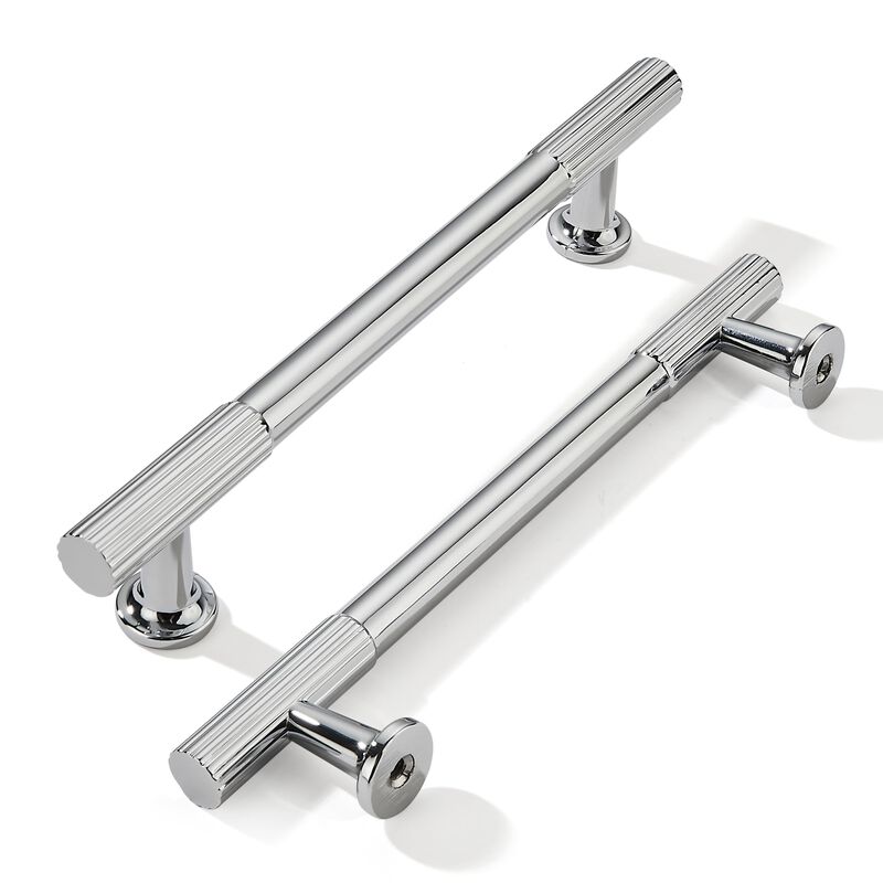 khtumeware 5 Inch Hole Center 10 Pack Polished Chrome Heavy Duty Solid Cabinet Pulls Kitchen Drawer Handles, for Dresser cabinet
