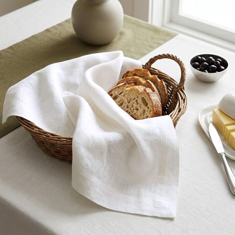 European Washed Linen  Dinner Napkins Set of 4, 20x20 Inches image number 2