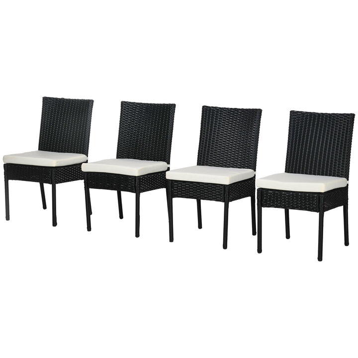 Hivvago Patio Seating Set with 4 Rattan Chairs