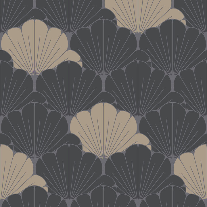 Giant Art Deco Gingko Leaf Wallpaper