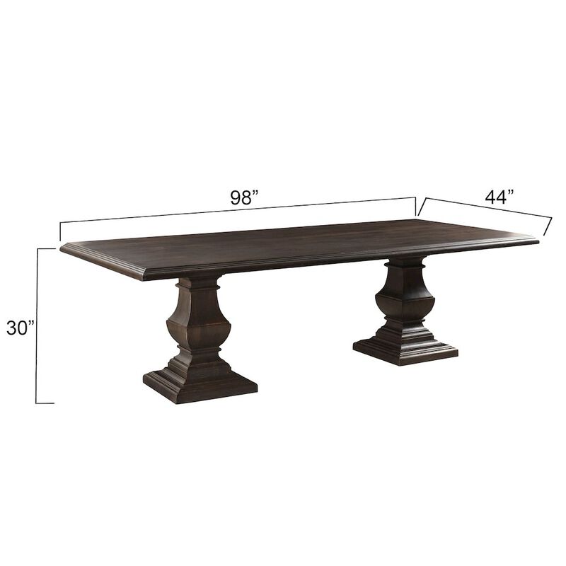 World Interiors Toulon 98" Dining Table in Vintage Brown Finish image number 5