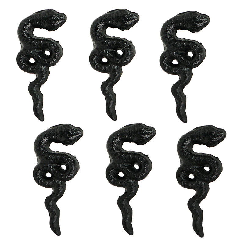 Gothic Black Cast Iron Snake Drawer Pulls &ndash; 6-Piece Set, 2.25" Long, 1" High, Serpentine Design for Cabinets, Drawers, and Goth Decor image number 2