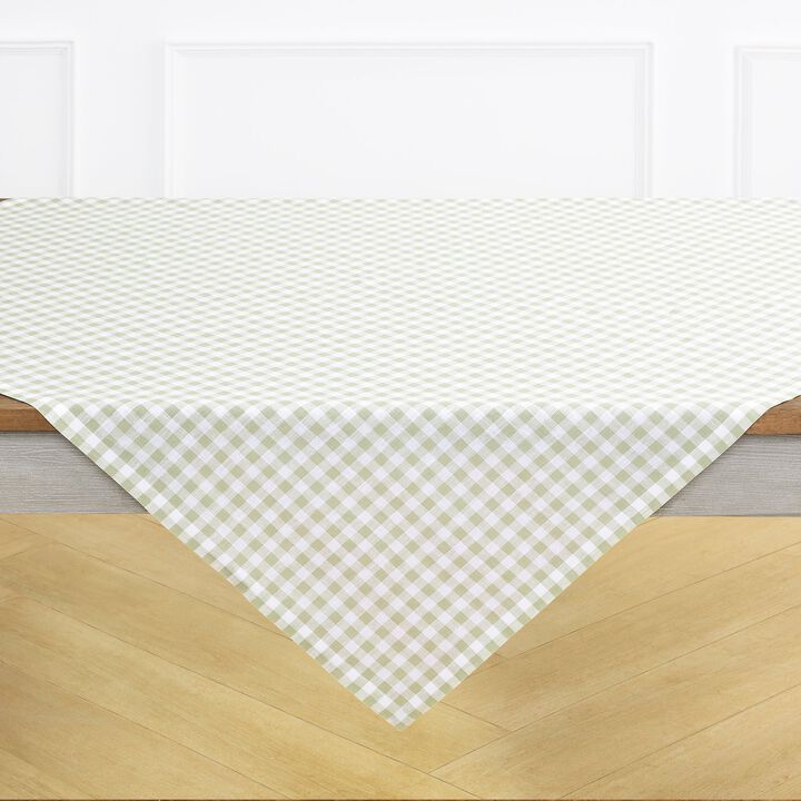 Linen Table Throw - Gingham Check