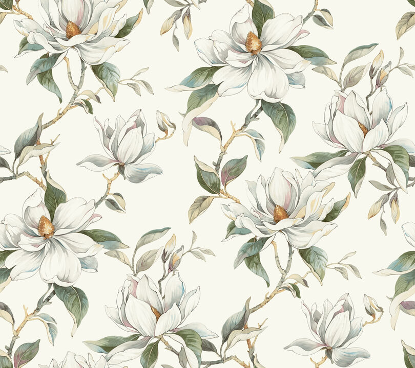 Garden Jewels White Wallpaper