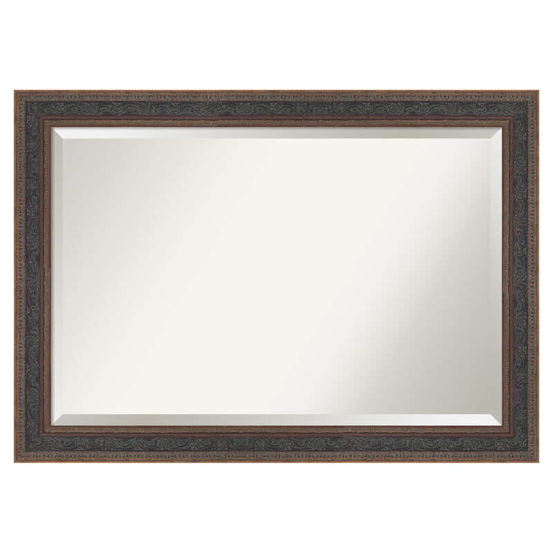 Attic Aged Beveled Wood Framed Wall Mirror image number 0