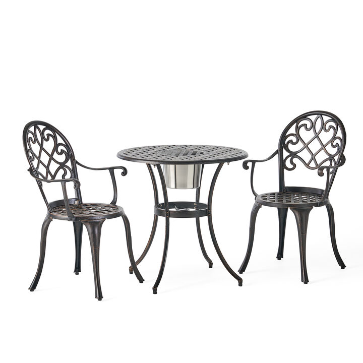 Streamdale Outdoor Bistro Set with Ice Bucket for Entertaining