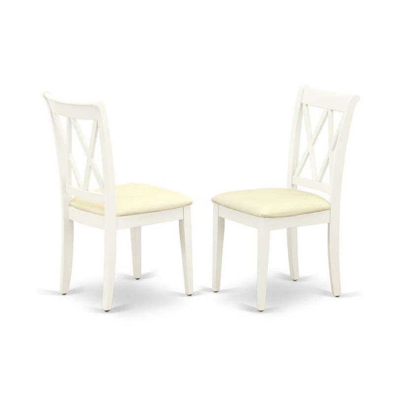 East West Furniture Dining Room Set Linen White, AVCL7-LWH-C