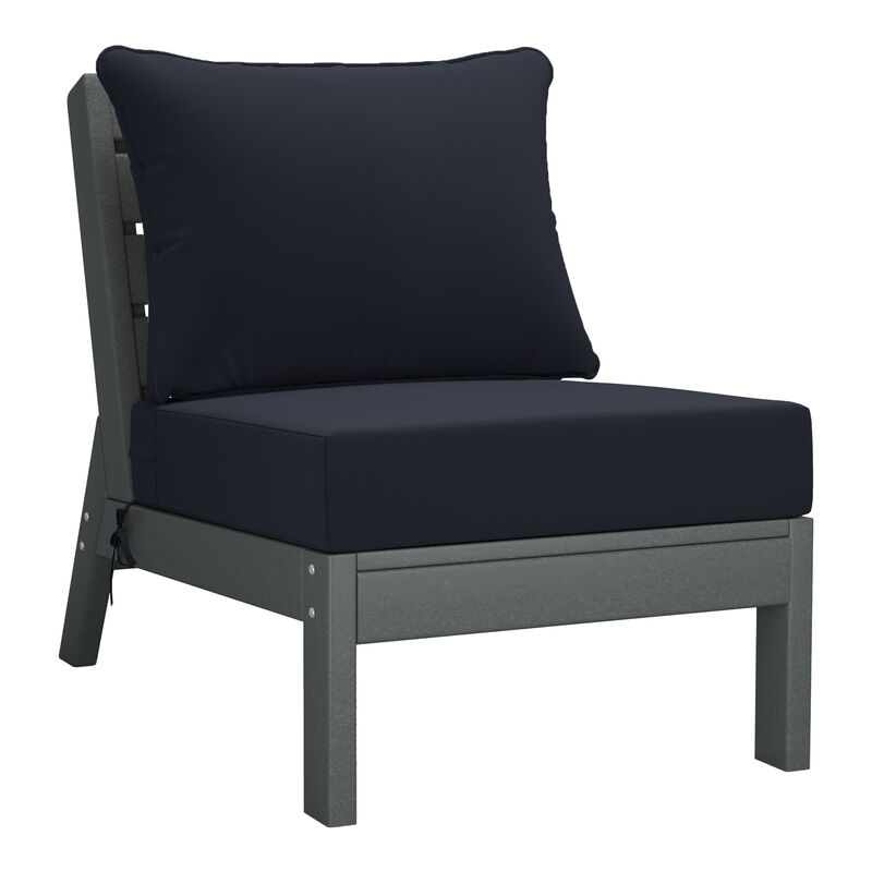 WestinTrends Outdoor Patio HDPE Sectional Sofa with Patio Cushions