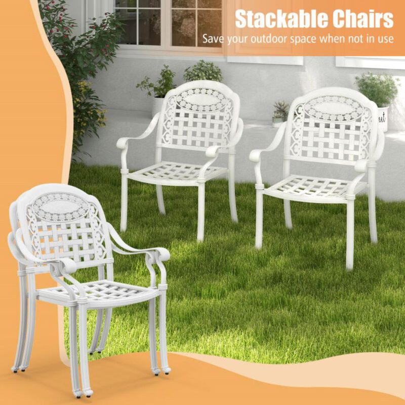 Hivvago Cast Aluminum Patio Chairs Set of 2 with Armrests