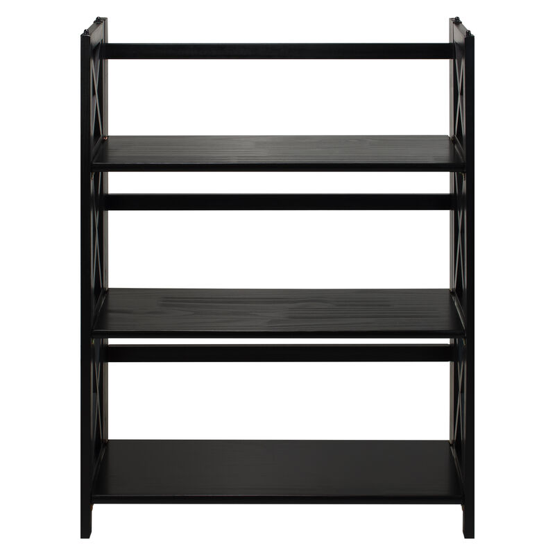 Casual Home Montego 3-Shelf Folding Bookcase, Black