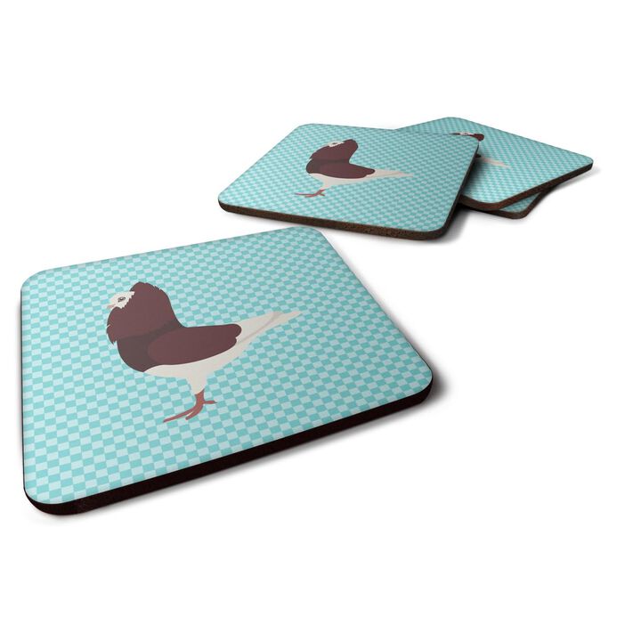 Caroline's Treasures Capuchin Red Pigeon Blue Check Decorative coasters, 3.5, Multicolor