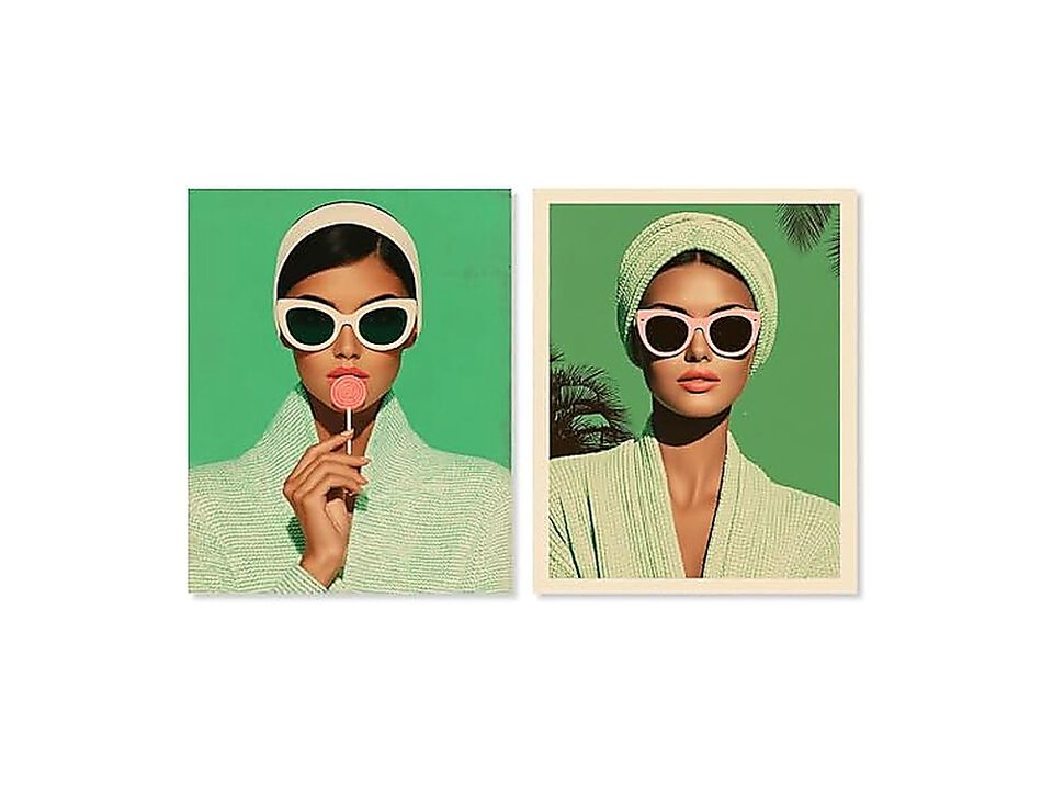 Glamorous Parisian Fashion Canvas Glam Wall Decor Set 2 Gallery Wrapped 20 X 24