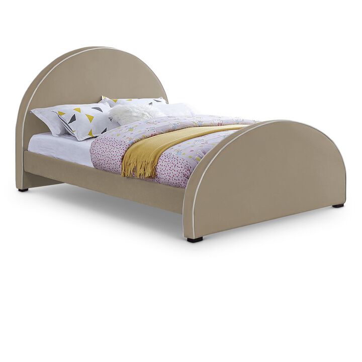 Meridian Furniture Brody Beige Velvet Queen Bed