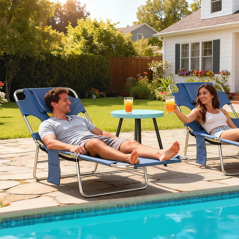 Hivvago Outdoor Sun Lounger with Face Hole and Pillow image number 1