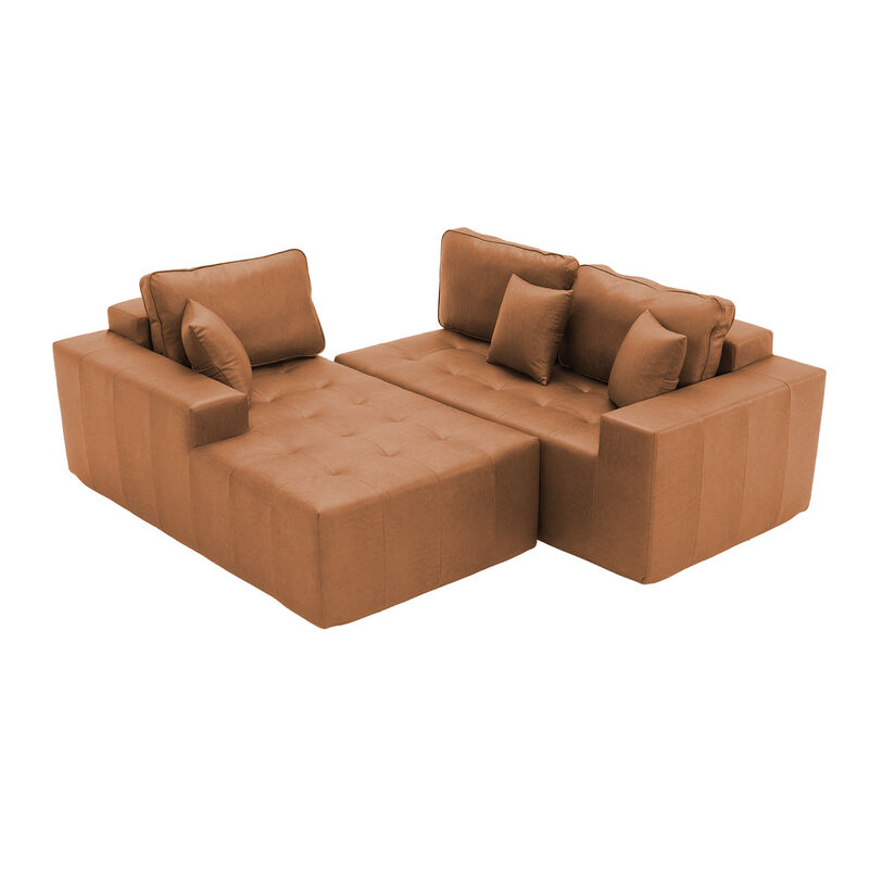 Lubcle Faux Leather Compression Sofa image number 4
