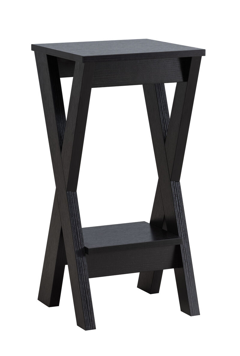 24"H Red Cocoa X-Shape Legs Plant Stand with Bottom Shelf