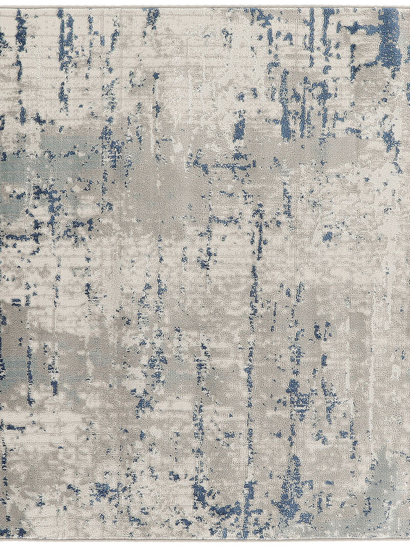 Quarry QUA01 Ivory/Gray/Blue 5'3" x Round Rug image number 0