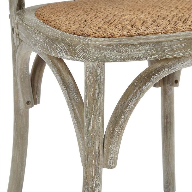 Wood and Rattan Dining Side Chair with Cane Back for Dining Room, Harbor image number 6