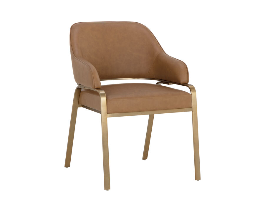 Thorne Milliken Cognac Dining Armchair