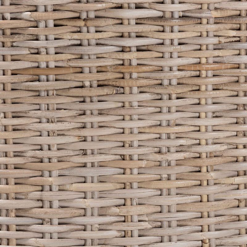 bali & pari Lara Bohemian Grey Kubu Rattan and Mahogany Wood Dining Chair