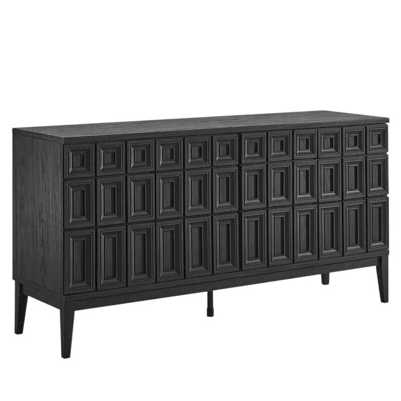 Wooden Sideboard Buffet Cabinet with Storage Credenza for Dining Room, Black image number 2