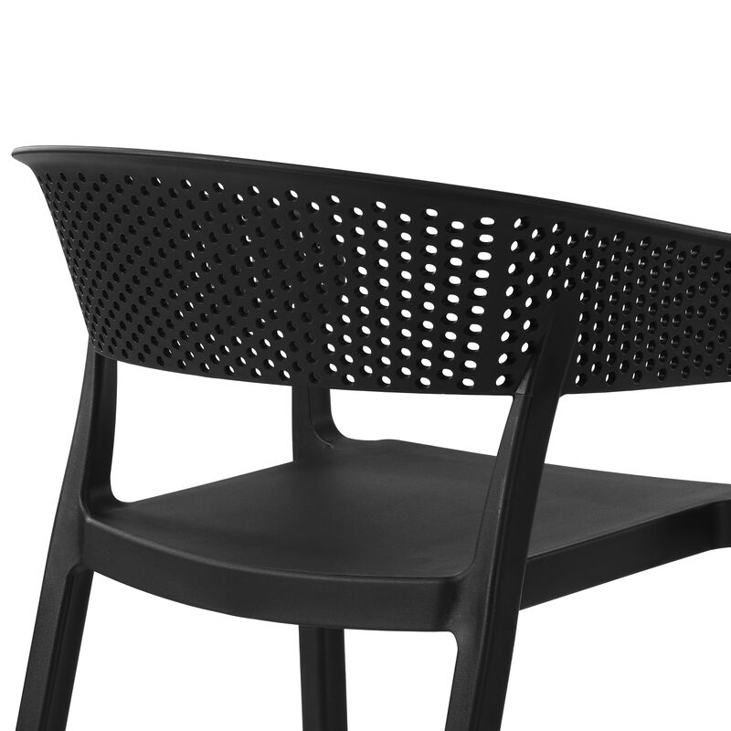 WestinTrends Outdoor Modern Stackable Plastic Resin Patio Dining Armchair (Set of 2) image number 4