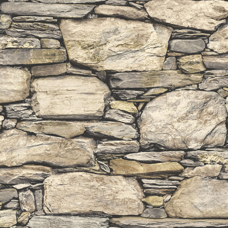 Hadrian Stone Wall Brown Texture Peel & Stick Wallpaper (Set of 2) image number 4