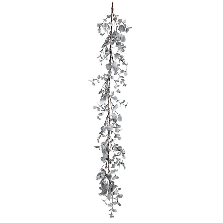 Vickerman 5' Silver Eucalyptus Artificial Christmas Garland, Unlit - Faux Silver Christmas Garland - Indoor Home Decor