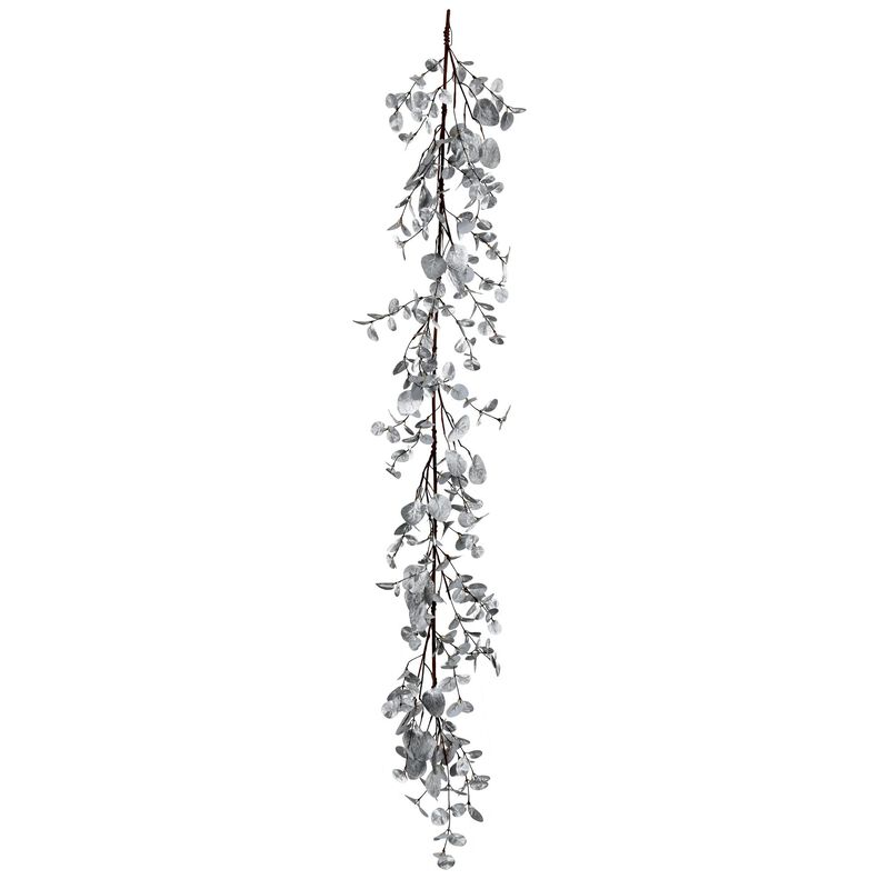 Vickerman 5' Silver Eucalyptus Artificial Christmas Garland, Unlit - Faux Silver Christmas Garland - Indoor Home Decor image number 0