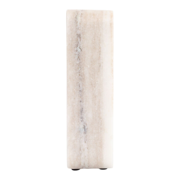 Marble Clock with Brass in Beige
