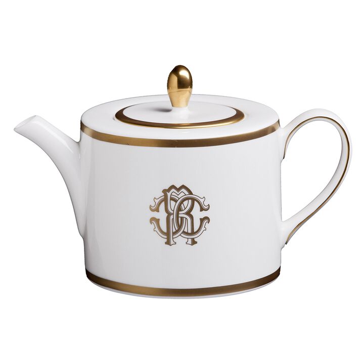 Tea Pot or Coffee Pot SILK  Gold diam. 4.75", H 4.5"
