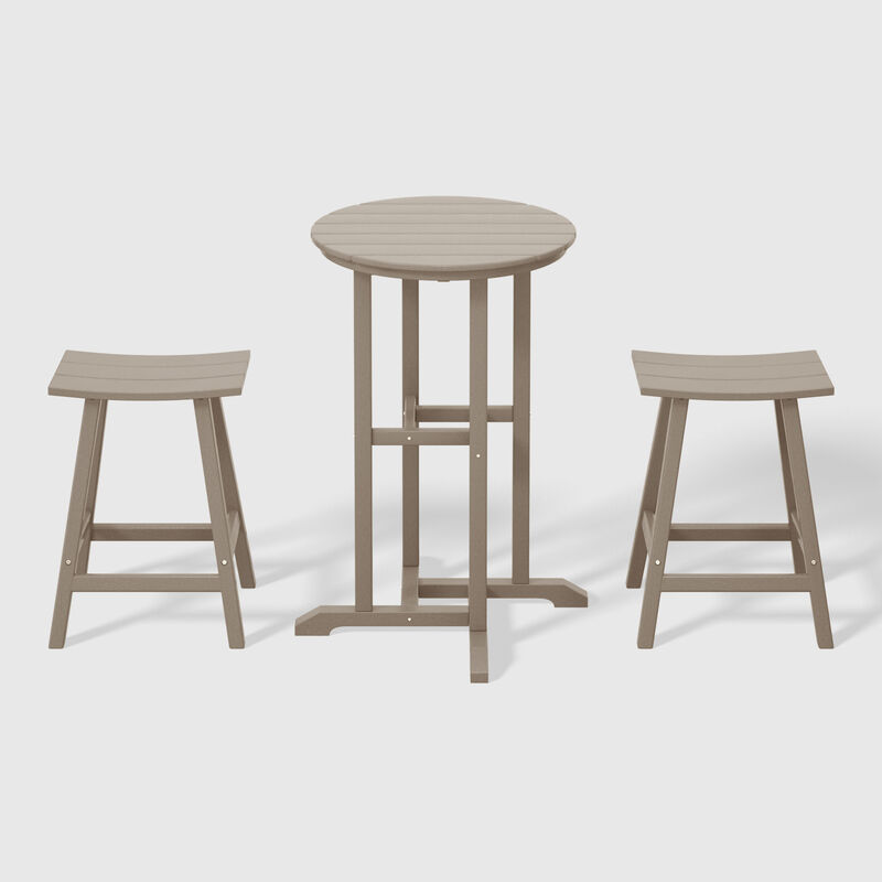 WestinTrends Outdoor Patio Counter Height Bar Stools Bistro Bar Table Set