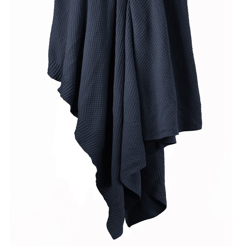 Cotton Knit Navy King Blanket image number 0