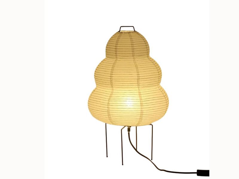 Akari Rice Paper Floor Lamp – 22.9" Tall, Japandi Lantern Style, Bulb Included