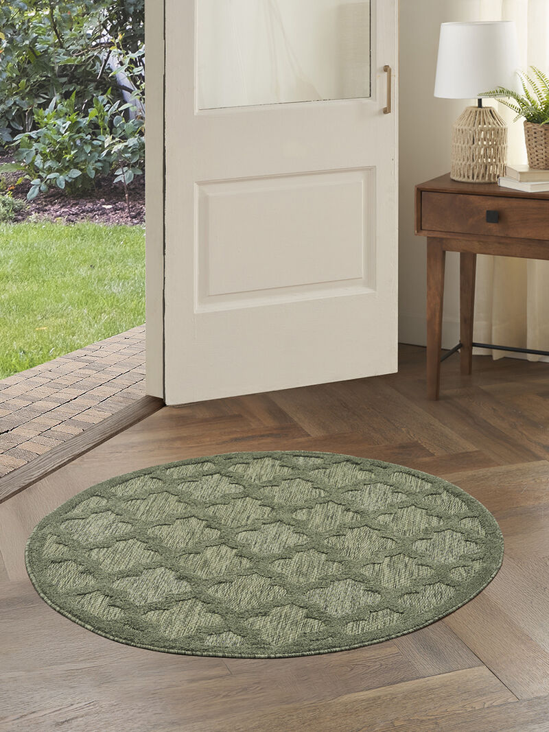 Easy Care NES01 Green 4' x Round Rug