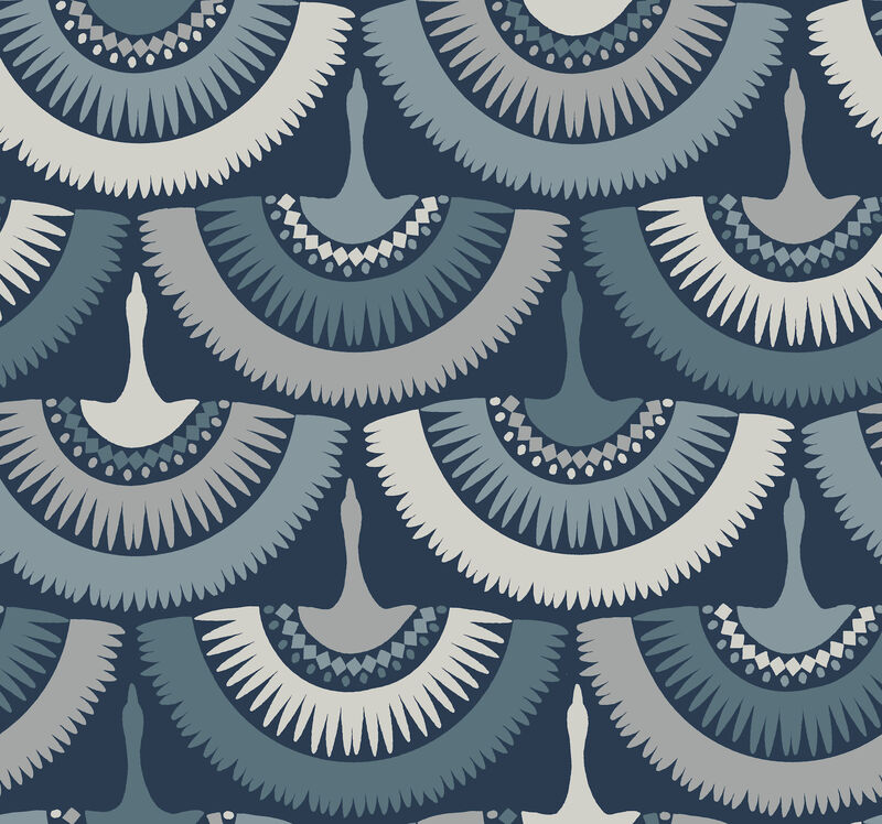 Feather & Fringe Blue Wallpaper image number 0