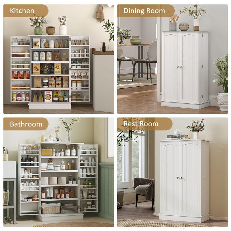 Hivvago Freestanding Kitchen Storage Cabinet with 5-Tier Shelving image number 7
