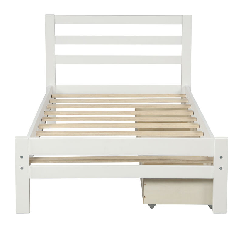 Merax Wood platform bed with two drawers image number 4