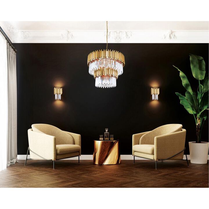 Deco 12 Light Down Chandelier With Medallion Gold Finish