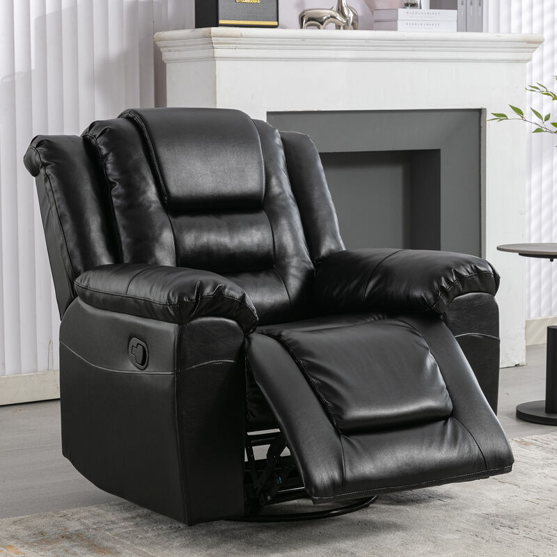 360°Swivel and Rocking Home Theater Recliner Manual Recliner Chair with Wide Armrest for Living Room,Bedroom