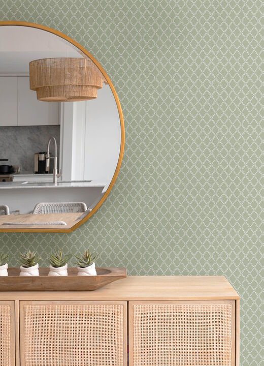 Trevor Moss Leaf Trellis Wallpaper (Set of 2)